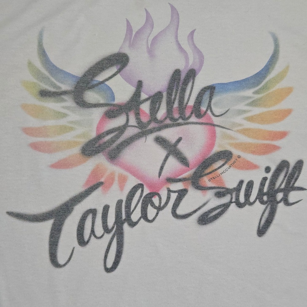 Stella McCartney x Taylor Swift T Shirt Medium Men White Lover Era Graphic Wings - Picture 8 of 11